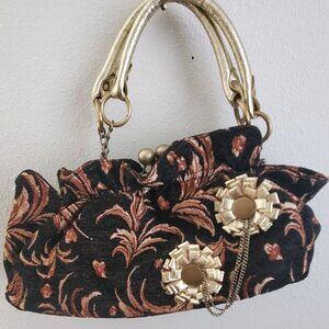 Vintage Rampage Gold tapestry purse shoulder bag